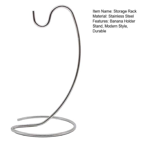 Banana Hanger, Stainless Steel with Hook Fruit Stand, Keep Bananas Free Longer, Space-Saving Rack for Kitchen Countertop