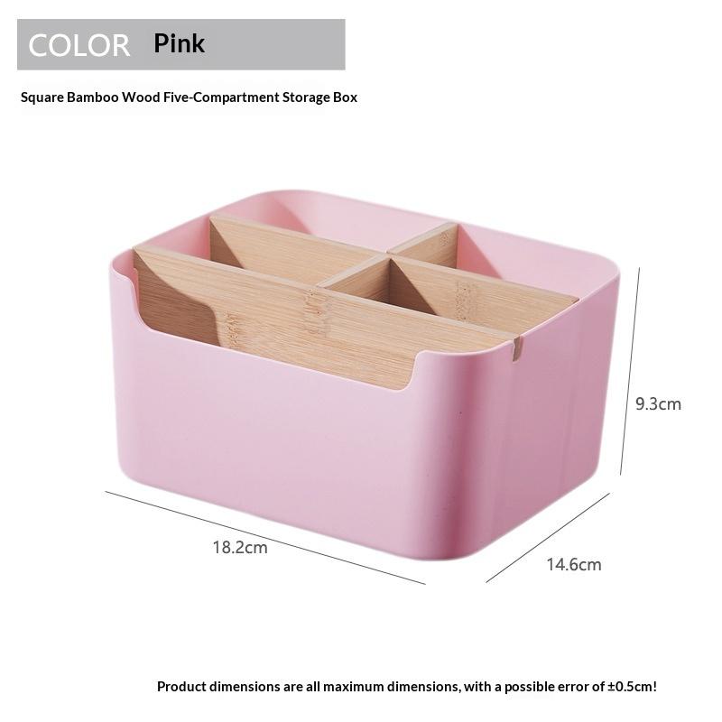 Multipurpose Desktop Storage Box Tv Remote Holder Wooden Table Organizer For Bedroom Living Room Household Detachable Partition