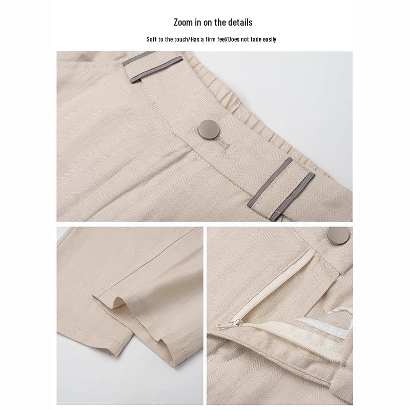 Women's Linen High-Waisted Wide-Leg Pants, Spring/Autumn 2024, Lightweight Straight-Leg for Casual or Formal Wear.