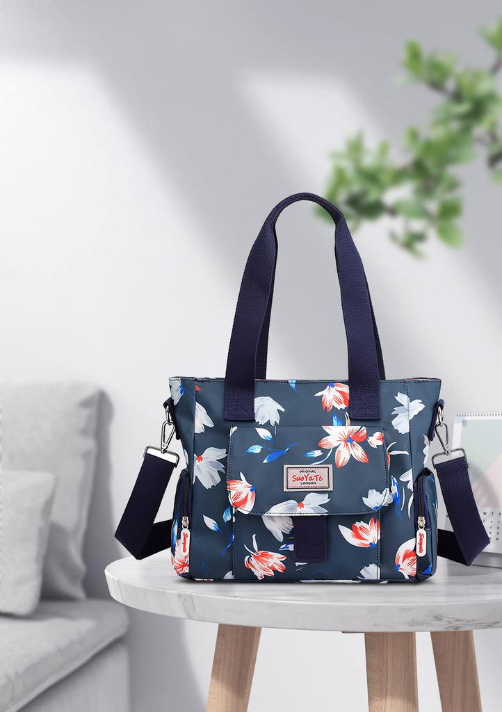 Handtasche für Tote Groß Schulter Umhängetasche Mehrere Blume D [FORRICA] Damen, Tasche, Fassungsvermögen, Tasche, Wasserdicht, Tasche, Damen-, Umhängetasche, Beutel, Taschen,