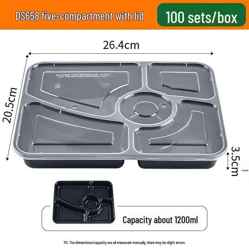 Five-Compartment Disposable Paper Takeaway Box