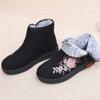 Thickened Floral Embroidery Women's Winter Boots Snow Boots Warm Shoes Mothers Shoes