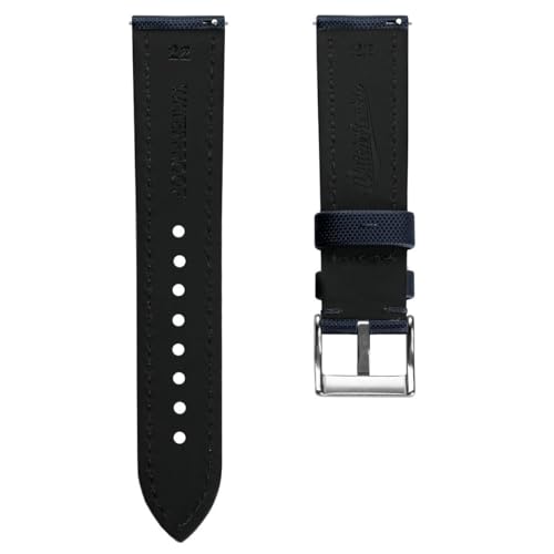 WatchGecko Atlas Sailcloth Waterproof Watch Strap - Stainless Steel Buckle - Durable and Comfortable - 21mm, Blue