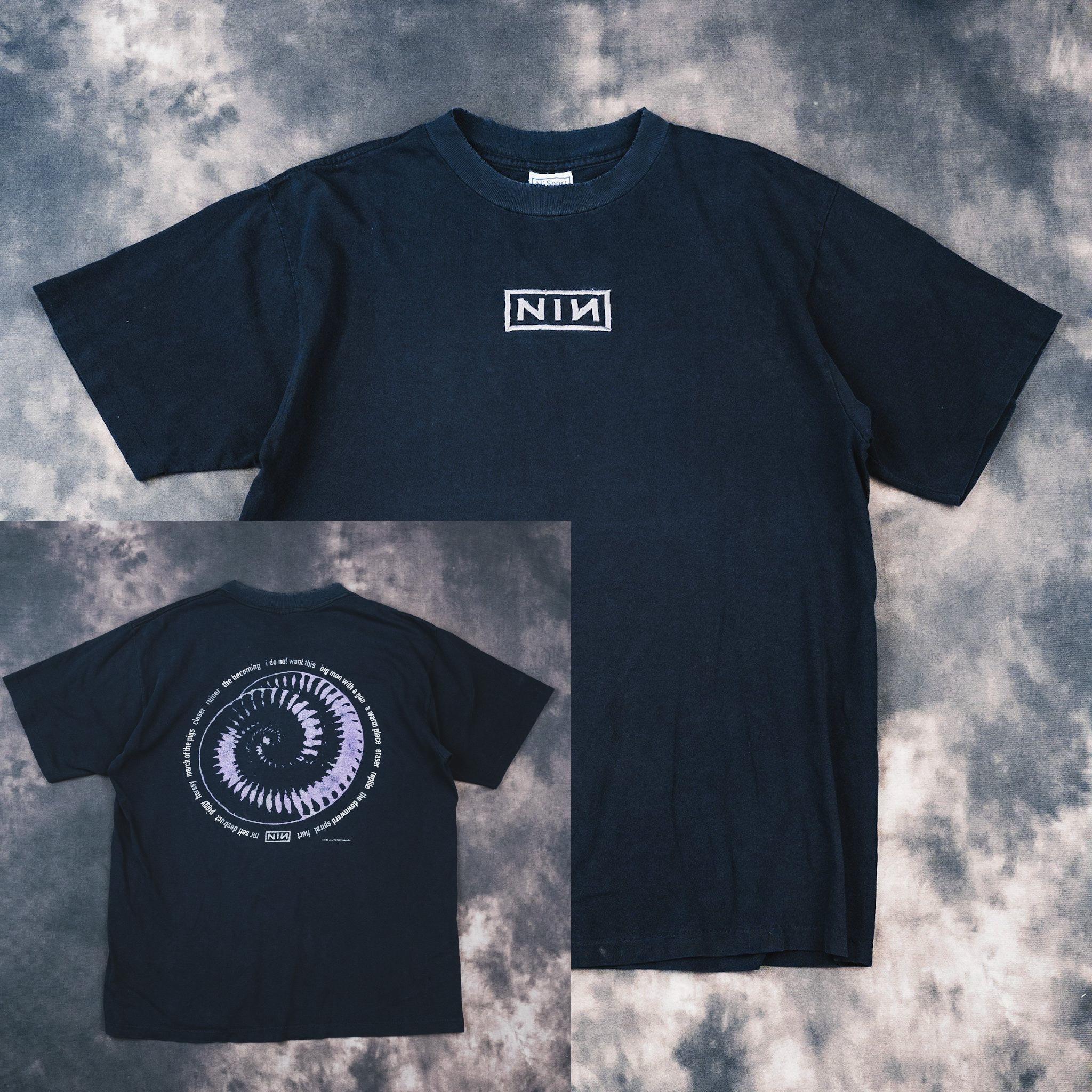 

Nine Inch Nails High Street Rock Y2K Heavyweight Unisexs and Womens Couplestyle Shortsleeved Tshirt M