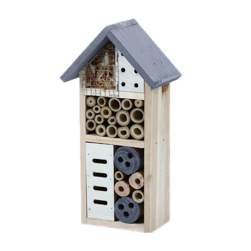 

Small Wood Insect House for Outdoor Use Compact Hanging Insect Hotel for Honeybees Ladybirds Nesting Aids Habitats 1