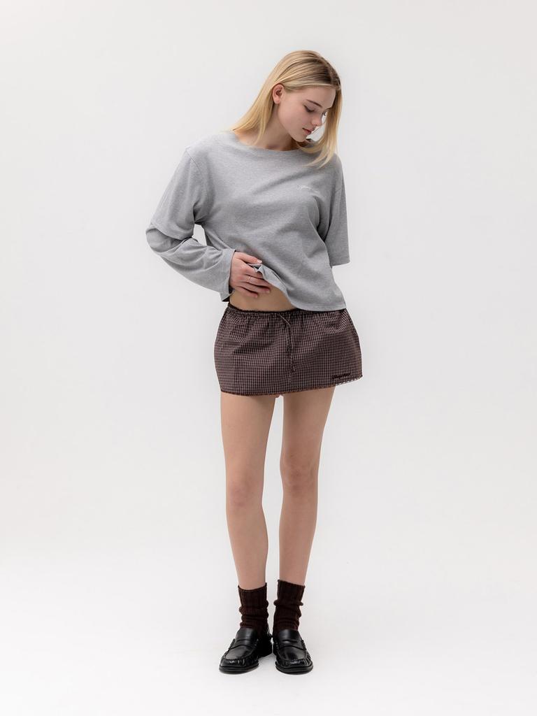 GLOWNY G Classic Lace-Up Mini Skirt (Brown)