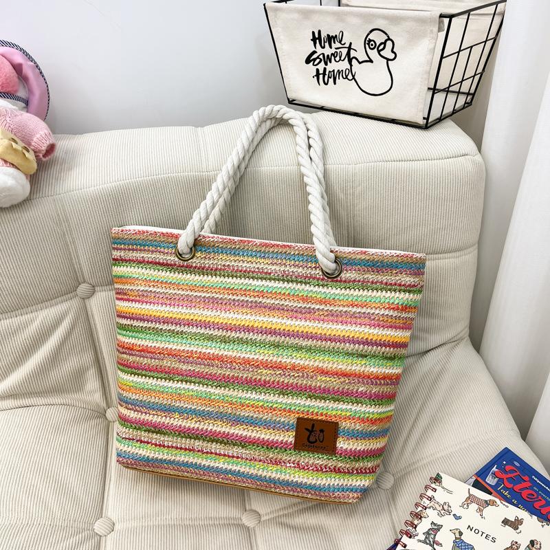 Fashionable Single-shoulder Bag Hand-held Tote Women's Bag Laid-back Style Beach Backpack