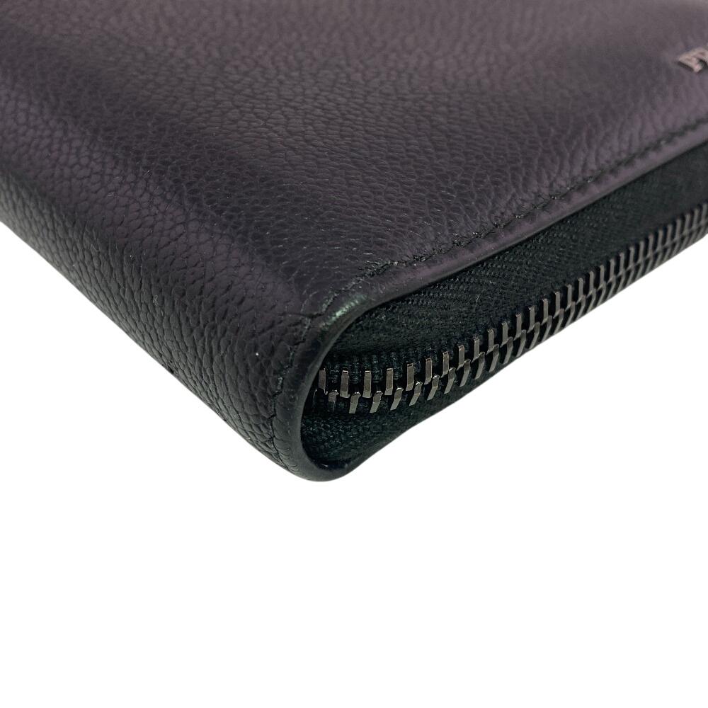 PRADA 2ML220 Logo Organizer Travel Case Passbook Case Witte Loglein leather Purse black leather Used