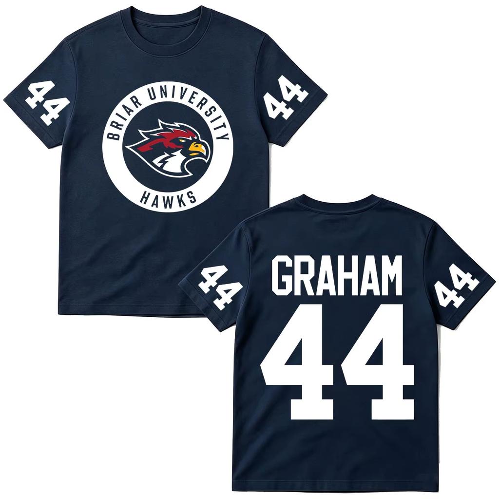 2026 Sommer Mode Trendiges T-Shirt Herren Damen Vintage Oberteil Off Campus TV-Serien T-Shirts Graham 44 Briar University Herren Damen Kleidung Mode T-Shirt