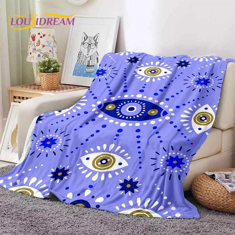Evil Eye Turkey Blue Nazar Eye of Horus Soft Flannel Blanket for Beds Bedroom Sofa Picnic,Throw Blanket for Outdoor Leisure Gift