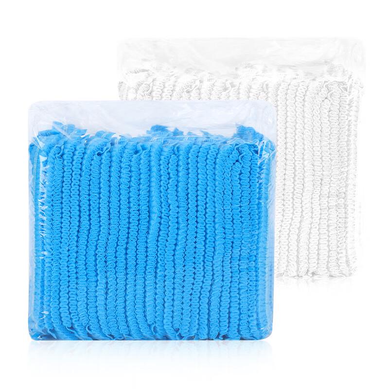 Disposable Non-woven Hair Net Cap 19 Inch Double Ribbed синий