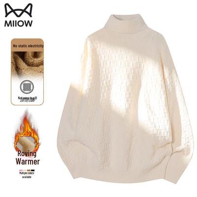 Mao Ren Unisex Strickpullover mit hohem Kragen und schwerem Gewicht