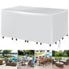 Rectangular Patio Heavy Duty Table Cover -  Tough Canvas Waterproof Outdoor Dining Table and Chairs General Purpose Furniture Co