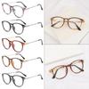 Mode Metall Runde Rahmen Brille Brillen Optische Brille Flache Spiegelbrille