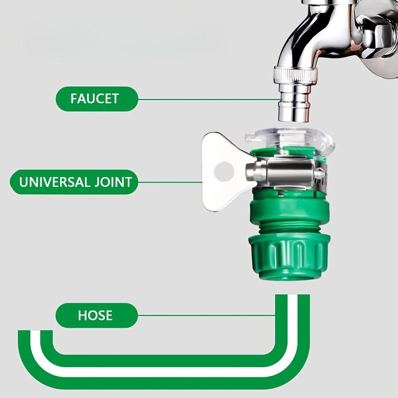 2pcs Quick-Connect Hose Connector With 1/2" Thread Durable 2 In 1 Multi-Face Connector For Kitchen Bathroom Sinks