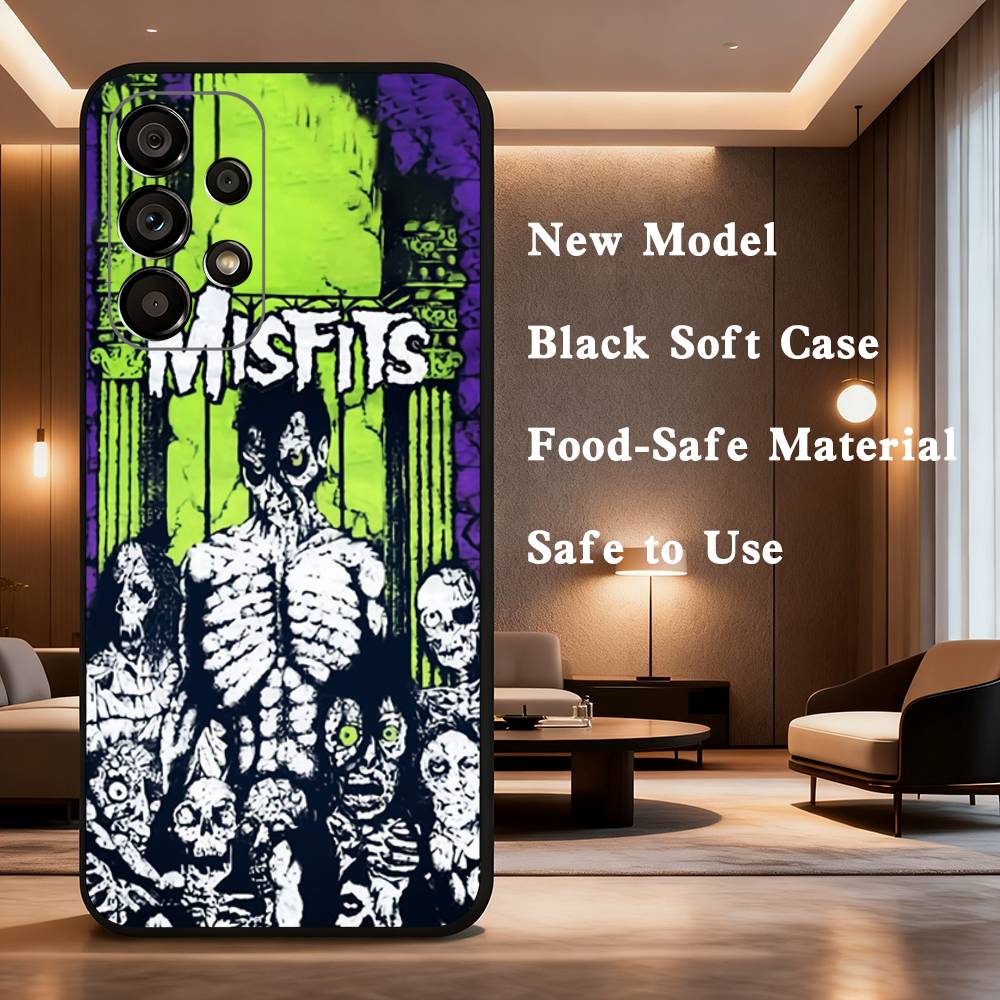 M-Misfits Rock Phone Case For Samsung Galaxy A73,31,32,72,41,53,52,71,22,5G,Note,J7,8,9 Soft Black Silicone Cover