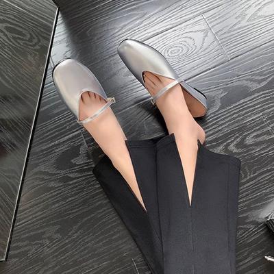 Fashion Designer Silver Leather Women Slippers Square Toe Ankle Belt Slides Summer Mules Shoes Woman Flat Sandalias Mujer 2025
