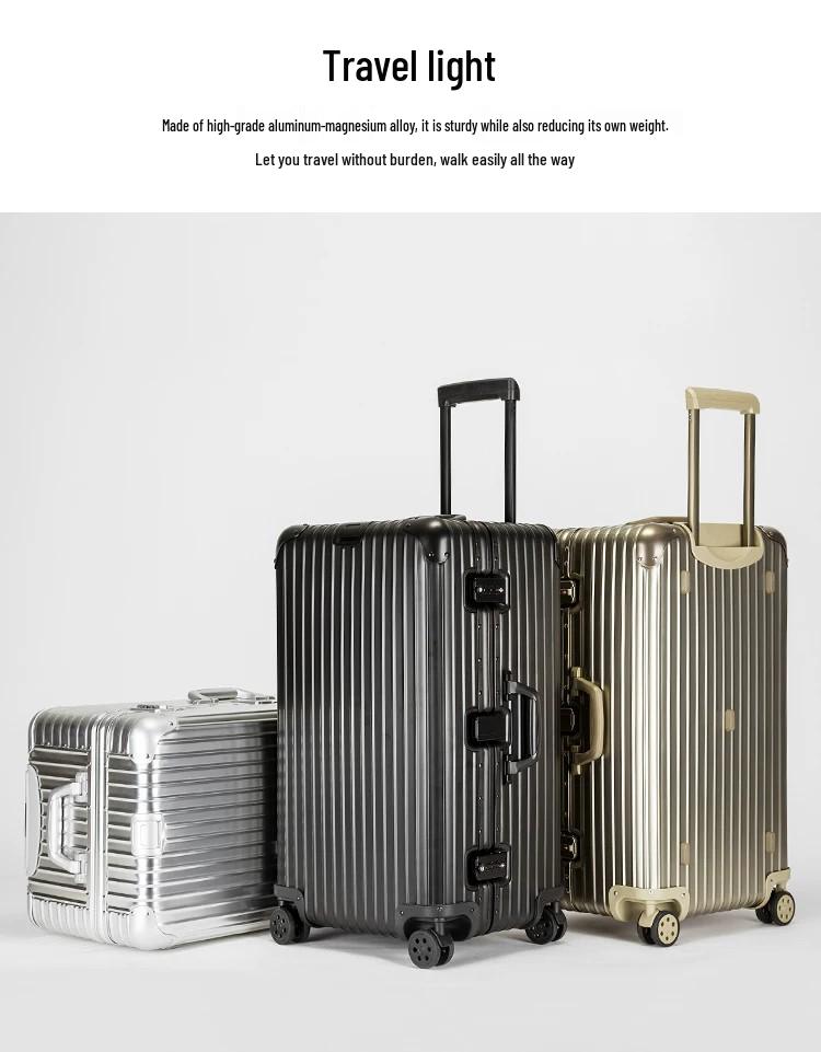Aluminum Magnesium Alloy Trolley Case with Universal Wheels - 32" Extra Large Suitcase, Sports Edition for Men & Women