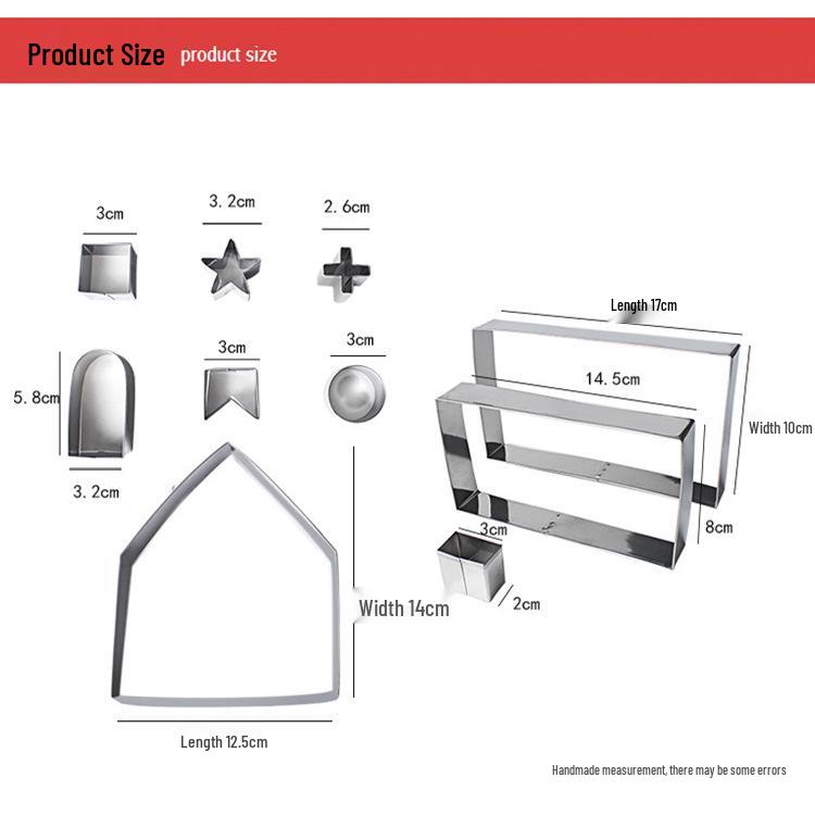3D Edelstahl Weihnachts Lebkuchenhaus Ausstechform Set (10-teilig)