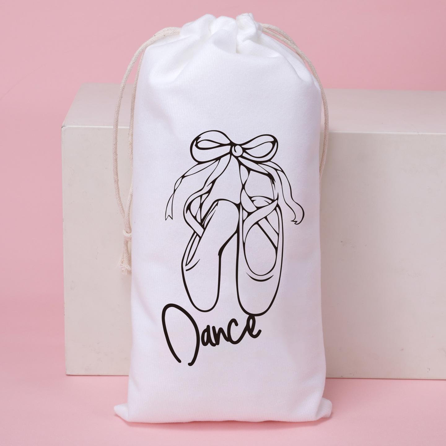 

In-Stock Satin Drawstring Dance Shoe Bag, Ballet Size 13x27