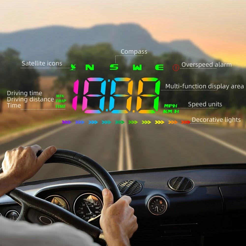 Universal Car Head Up Display HUD GPS Digital Speedometer Windshield Projector  Speed Meter