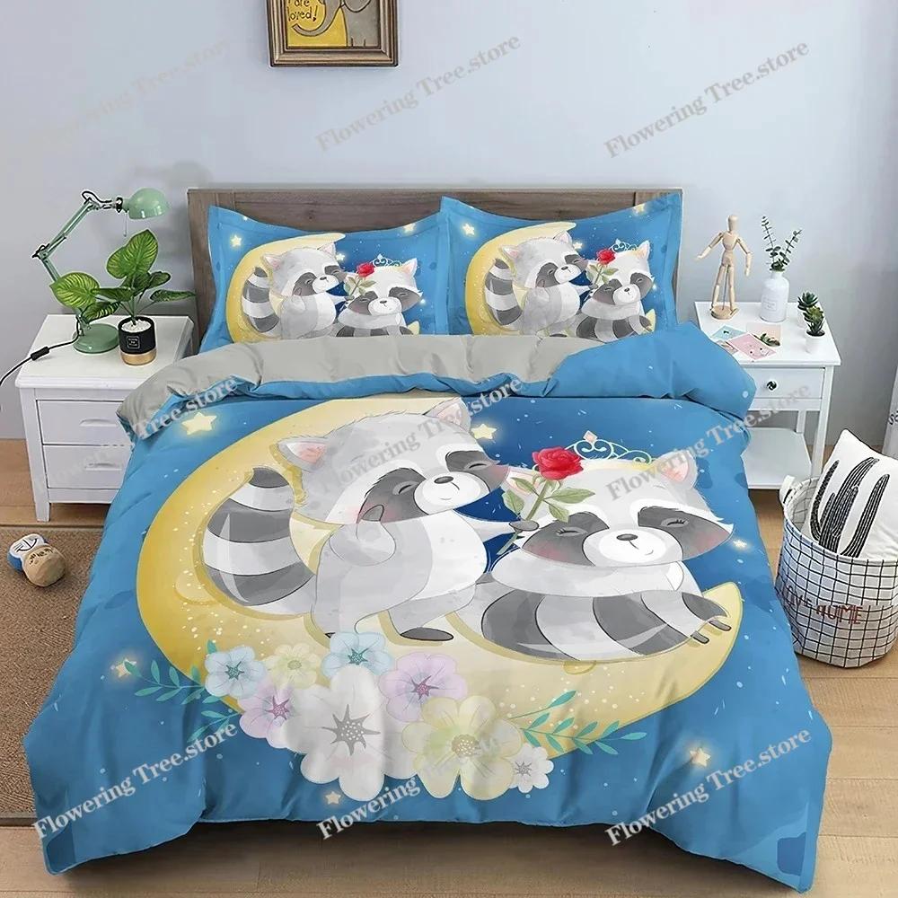 3D Cartoon Pattern DuvetQuilt Cover Cozy Soft Bedding Set for Children Kids Bedroom Decor Bedclothes Queen Twin Single