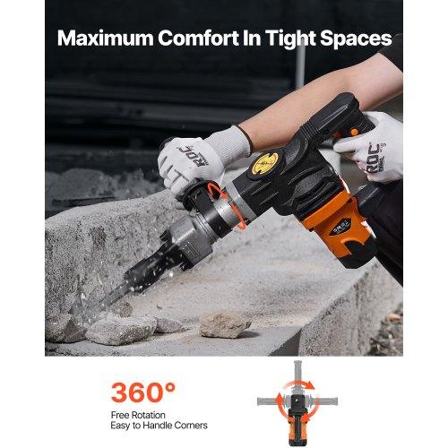 VEVOR Demolition Jack Hammer Concrete Breaker 1400W Electric Hammer 2 Chisel Bit