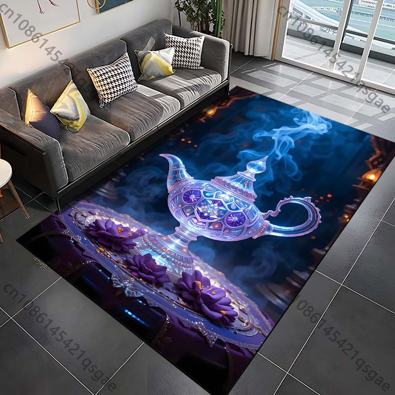 Mythology Story Wishing Lamp Pattern Carpets for Bedroom Living Room Sofa Mat Creative Door Mat Area Rug Home Decor Large Size