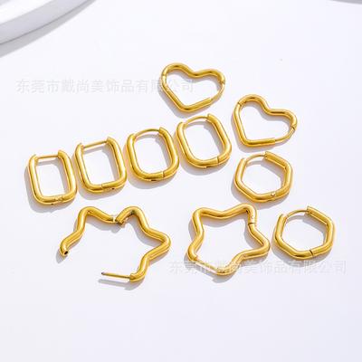 Foreign Trade Geometric Earrings K Stainless Steel Simple Earrings Personality