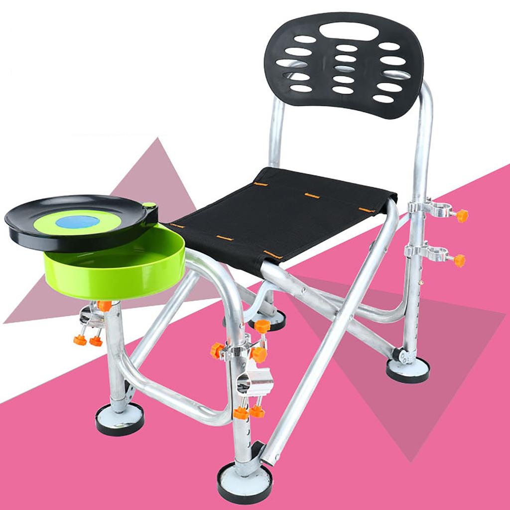 Folding Fishing Chair Aluminium Alloy 6 Levels Height Adjustable Collapsible Fishing Chair for Outdoor Fishing Camping Basic Version