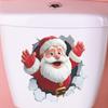 Christmas Wall Stickers Removable Funny Santa Claus Winter Stickers Christmas Toilet Decor For Toilet Bathroom Kitchen Bedroom