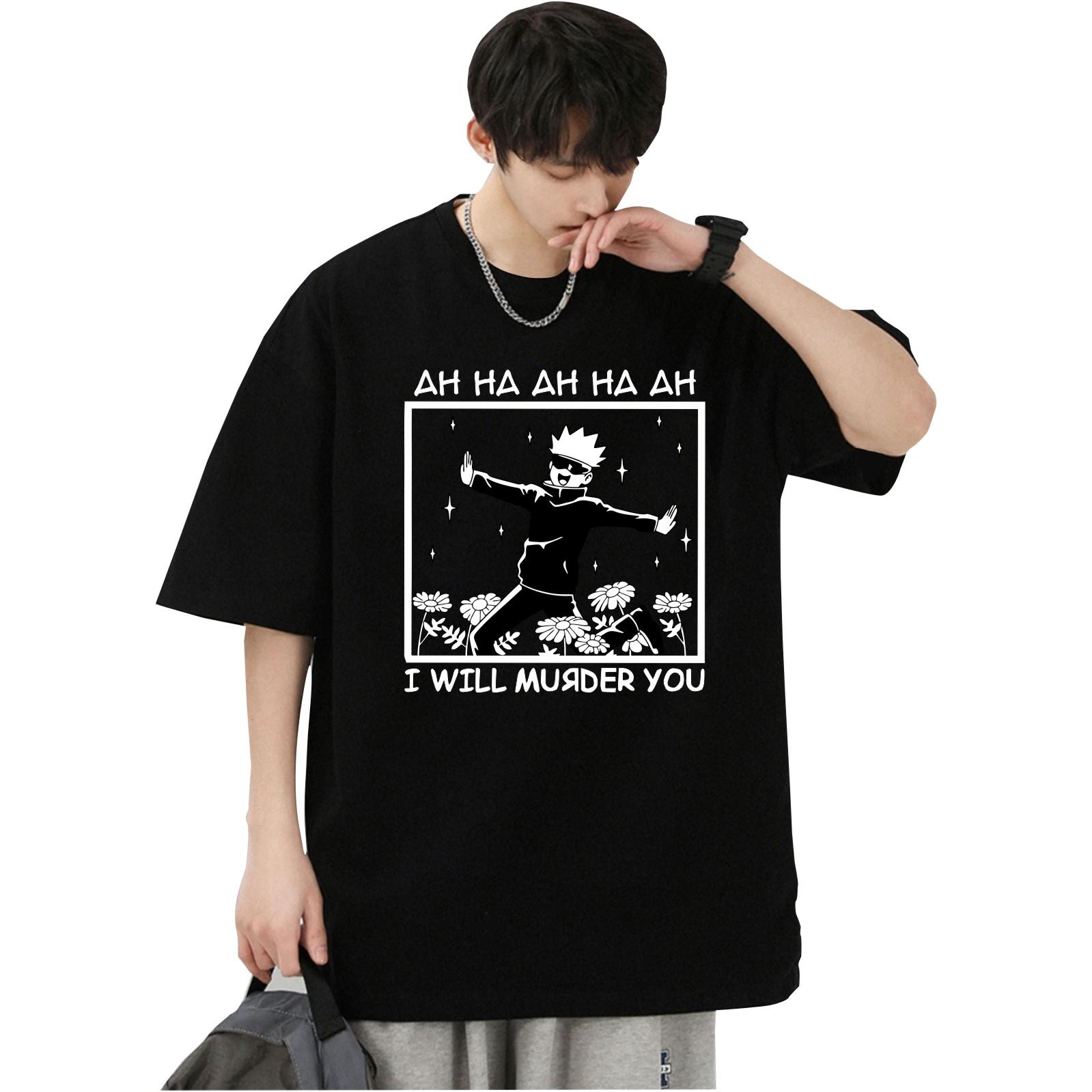 

Jujutsu Kaisen Пять Магических Заклинаний Возвращение к Битве Годжо Сатору Чистый Хлопок Летняя Мужская и Женская Одежда Чистый Хлопок Свободная и Универсальная 4XL