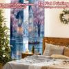2pcs, 2D FLAT PRINTING Curtains (Without Rod) Fairy Cottage Halloween Festival Creative Curtains Durable Polyester Fabric