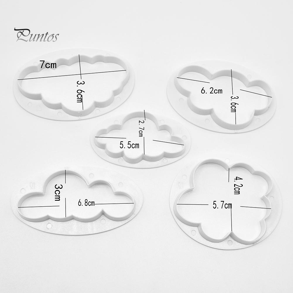 Puntos DIY 5 Stücke Wolke Kuchen Cookie Keks Cutter Fondant Form Dekorieren Backwerkzeug