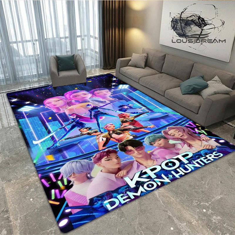 3D KPop Demon Hunters Print Carpet Non-slip Carpet Outdoor Carpets Area Rug Home Bedroom Decor Rug for Bedroom Birthday Gift