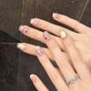 Yihe [Seine Garden] Blush Cat Eye Crushed Diamond Press-On Nails