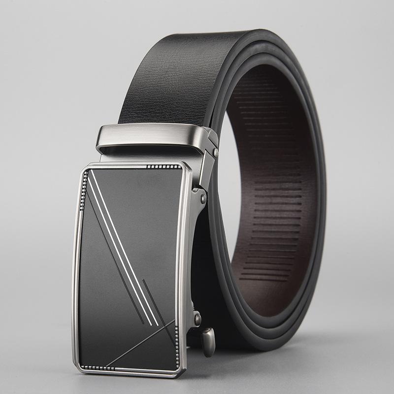 Belt Men'S High-End Business Leather Toothless Automatic Buckle Leather Men'S Belt