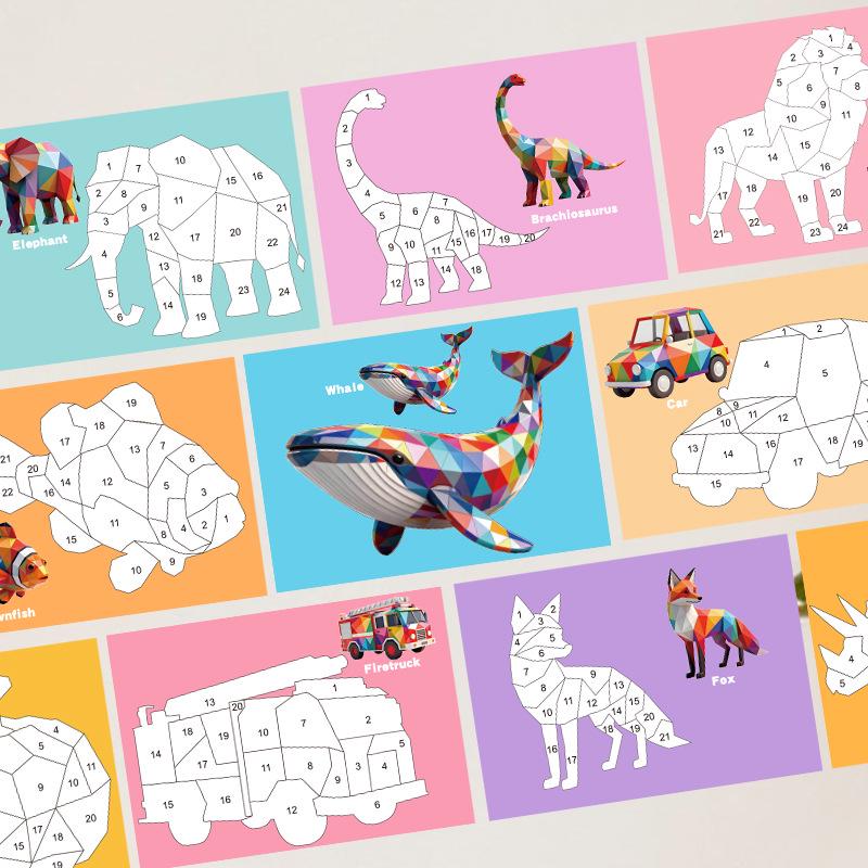 Handmade DIY Animal Puzzle Painting Stickers for Kindergarten Education (Ages 3-6)