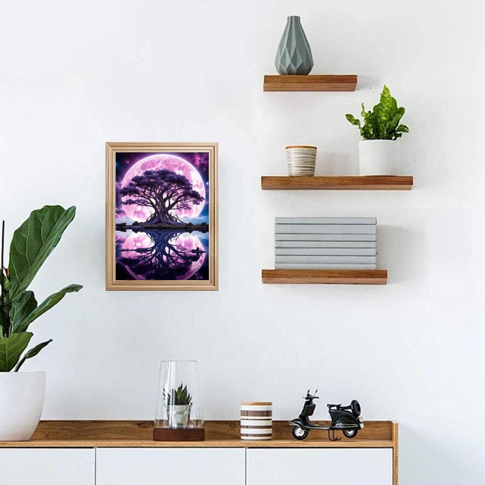 Adults Cross Stitch DIY Moon Sea Sailboat Prints Embroidery Craft Cross-Stitch Kit Art Needlework Decor Painting Gift Sewin S6A8