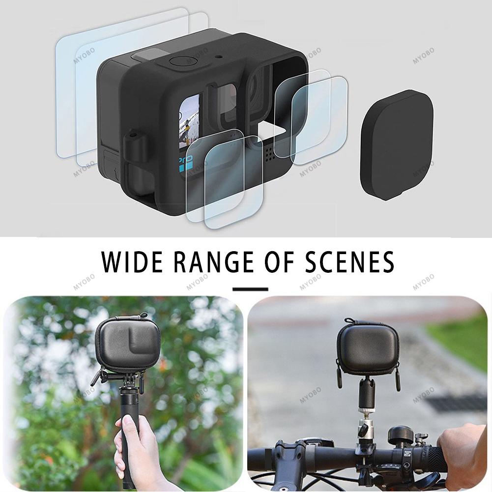 Storage Bag for Gopro Hero 13 12 11 10 Carrying Case Flip Battery Side Cover Screen Protectors Film for Go Pro Hero Accessories