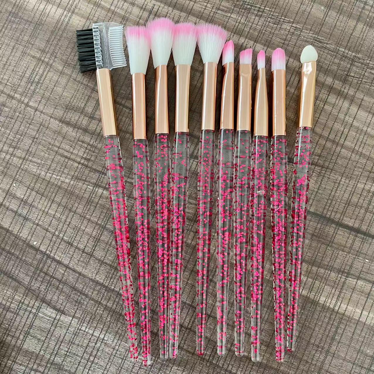 

Набор из 10 кистей для макияжа глаз: Кисти для теней, бровей, растушевки и макияжа для начинающих. розовый