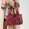 New Fashionable Personalized Soft Leather Underarm Tote Bag Casual Versatile Spice Girl Style High Sense Messenger Women's Bag