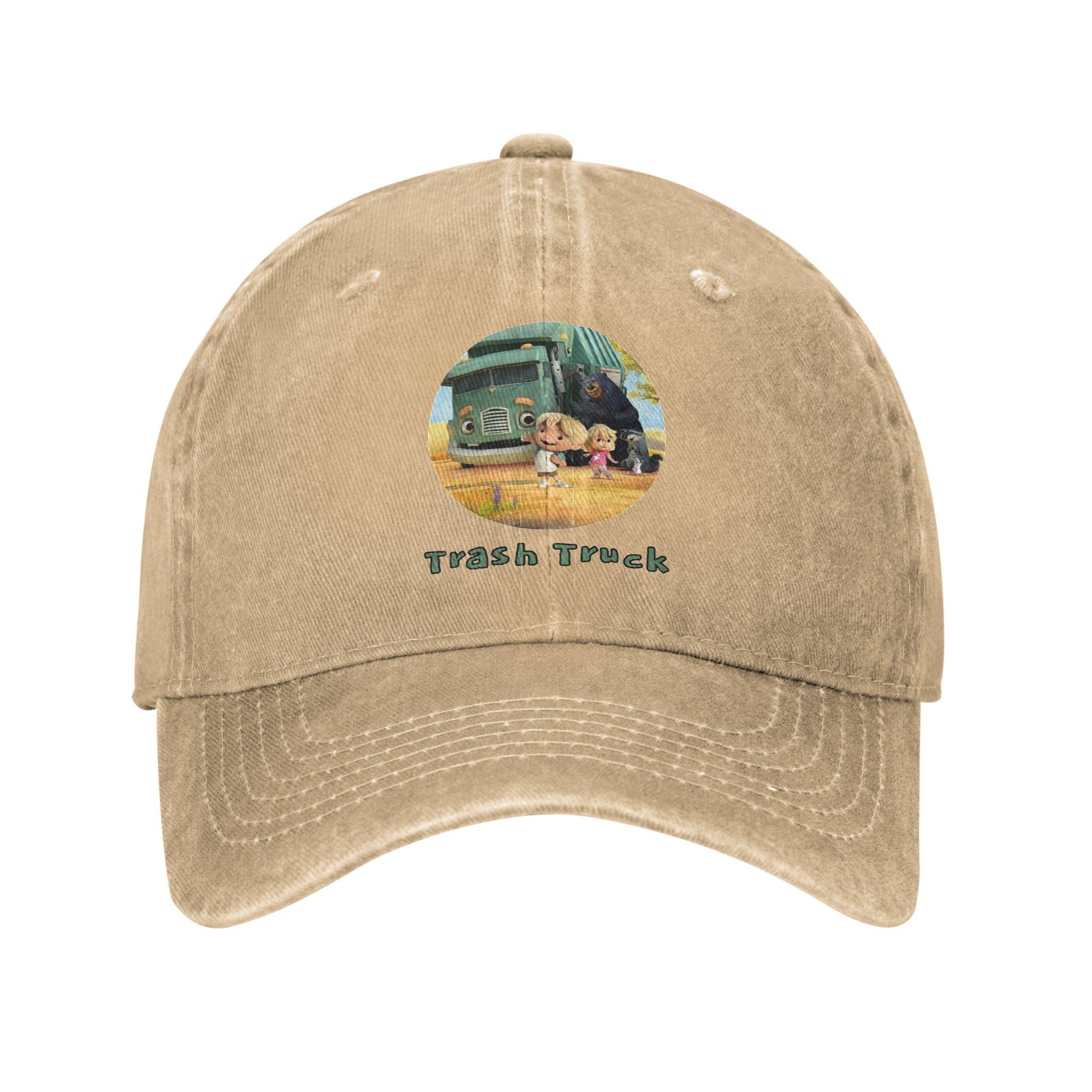 

Trash Truck Animation Denim Fabric Cap Casual Baseball Caps Adjustable Hat Summer Unisex Baseball Hats One Size