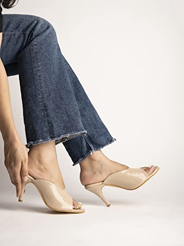 Shoetopia Women S Slip-On Sandal 7 UK бежевый