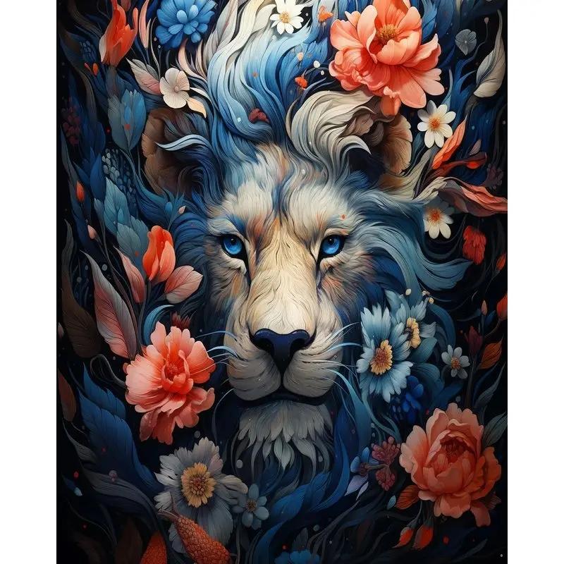 

Ruopoty DIY рамка для рисования по номерам с рамкой животные масляная краска по номерам картина ручная краска картина по номерам Diy подарок 40x50cm NO Frame