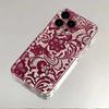 Red Lace Pattern Phone Case For iPhone 17 16 15 11 12 14 13 Pro Max Mini X XS XR 7 Plus 17E Shockproof Soft Cover Shell Fundas