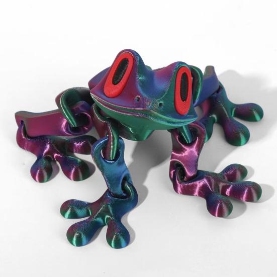 Gratfreies 3D-Druck-Ornament Gedruckter Magnetischer Frosch Kühlschrankmagnet, Realistischer Springender Kletternder Kühlschrankmagnet mit Spielbarer Tierfigur