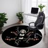 1pc Skeletal Flowers Office Round Area Rug,  Mat Suitable For Office, Under Office Chairs Bedroom Living Room Home Decor, Room Deco