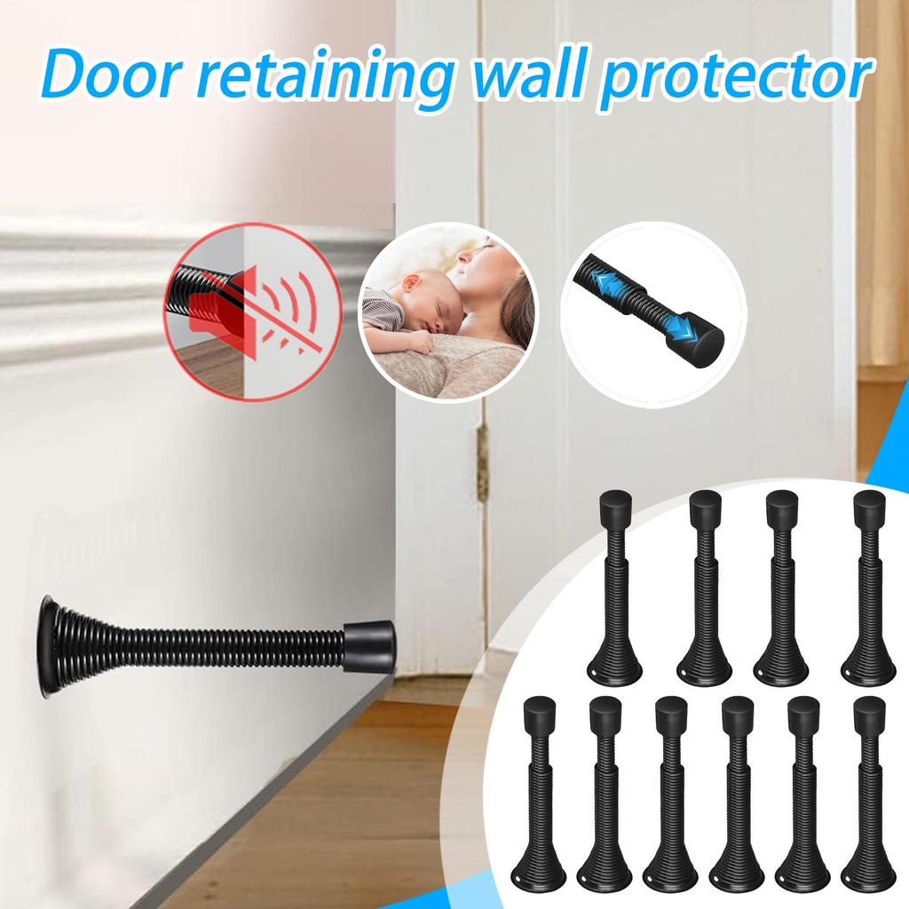Metal Spring Door Crash Pad Door Handle Guard Stopper Anti-Collision Wall Protector Door Stopper Lock Protective