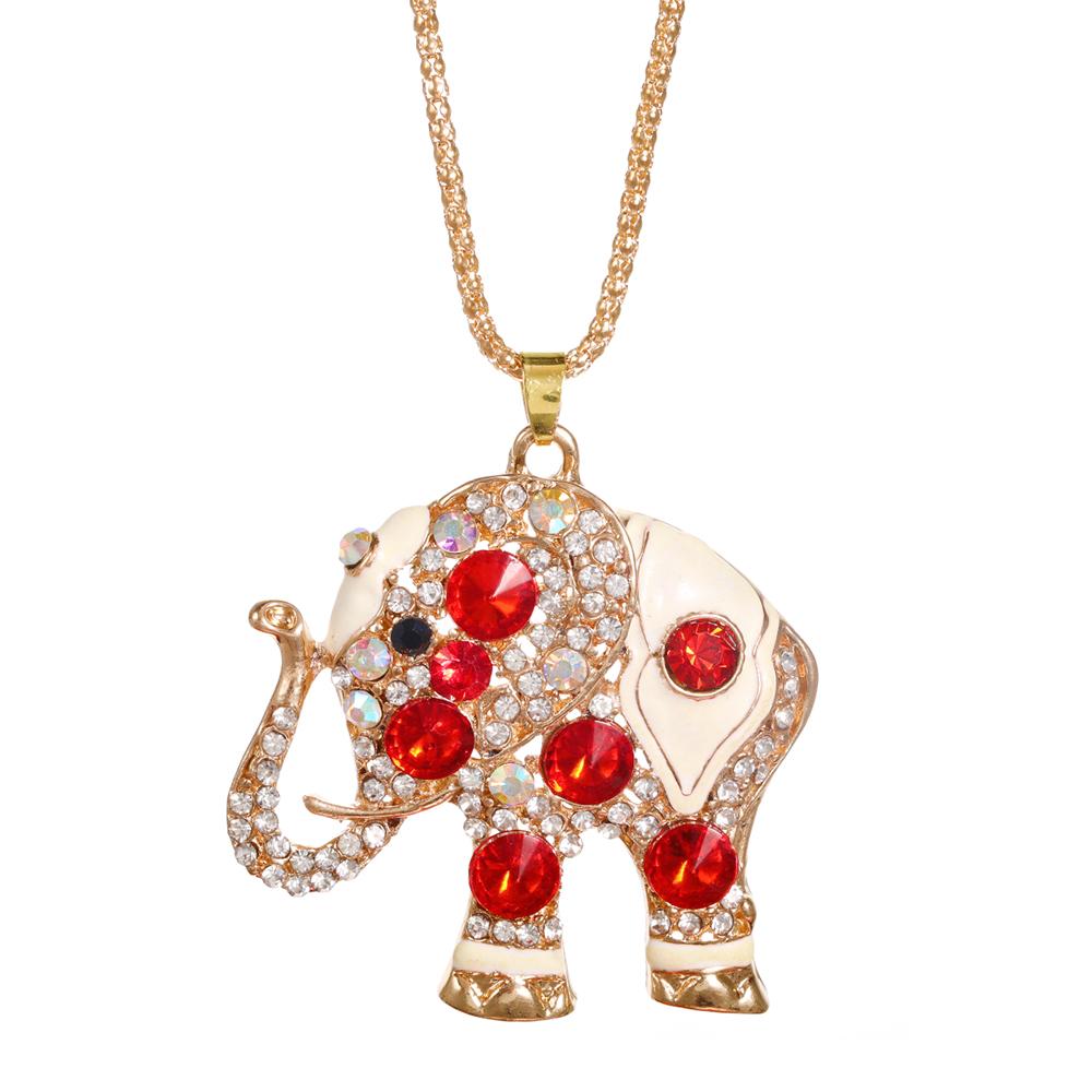 New Rhinestone Elephant Pendant High Quality Stainless Steel Chain Women's Street Style Accessories Fashion Necklace Jewelry